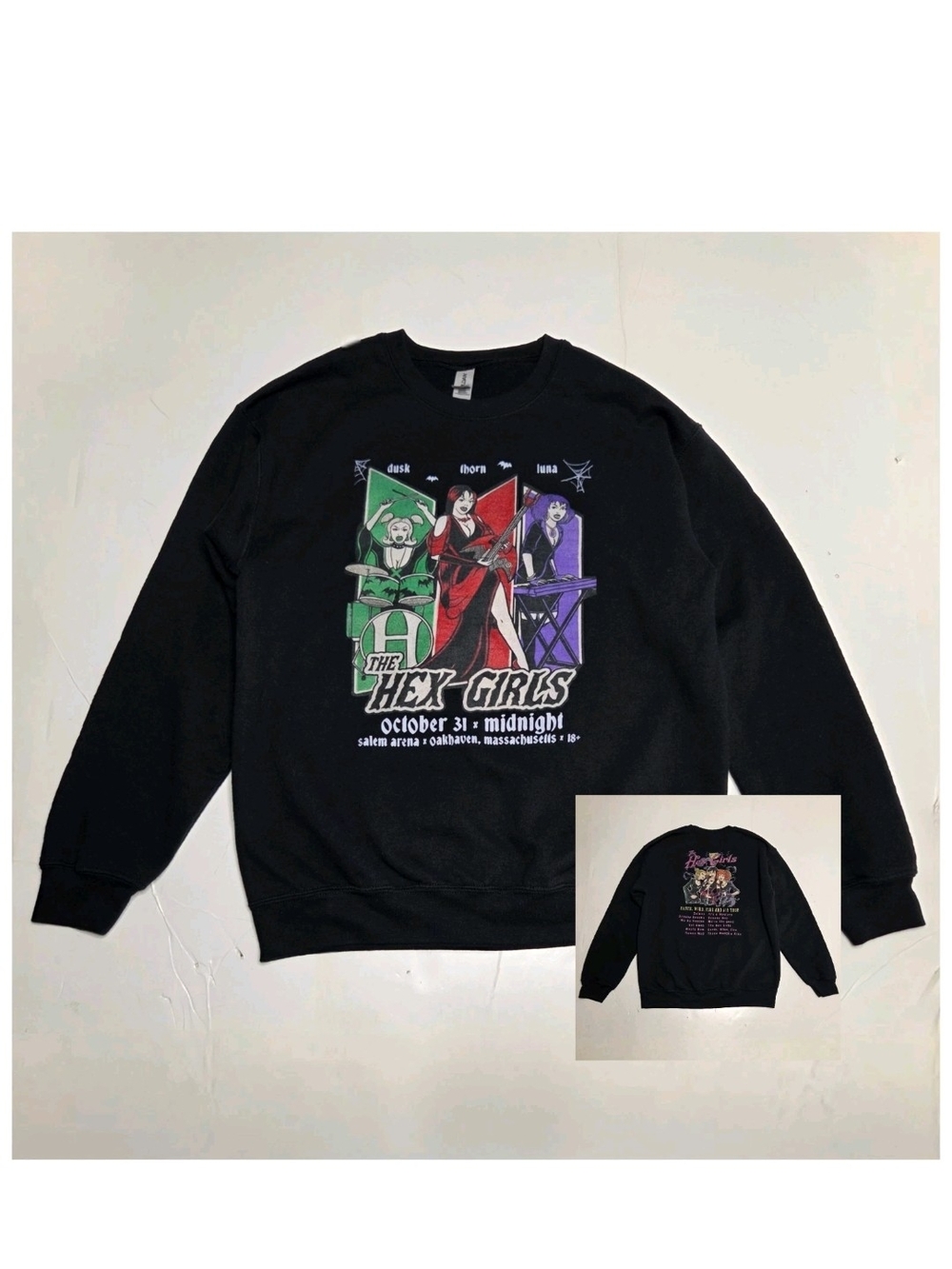 The Hex Girls Tour Sweatshirt Medium Halloween Rock Band Scooby Doo Goth 90s Y2k